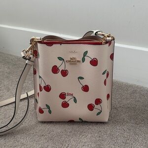 Coach Cherry Pattern Crossbody Bag - Cream and Red